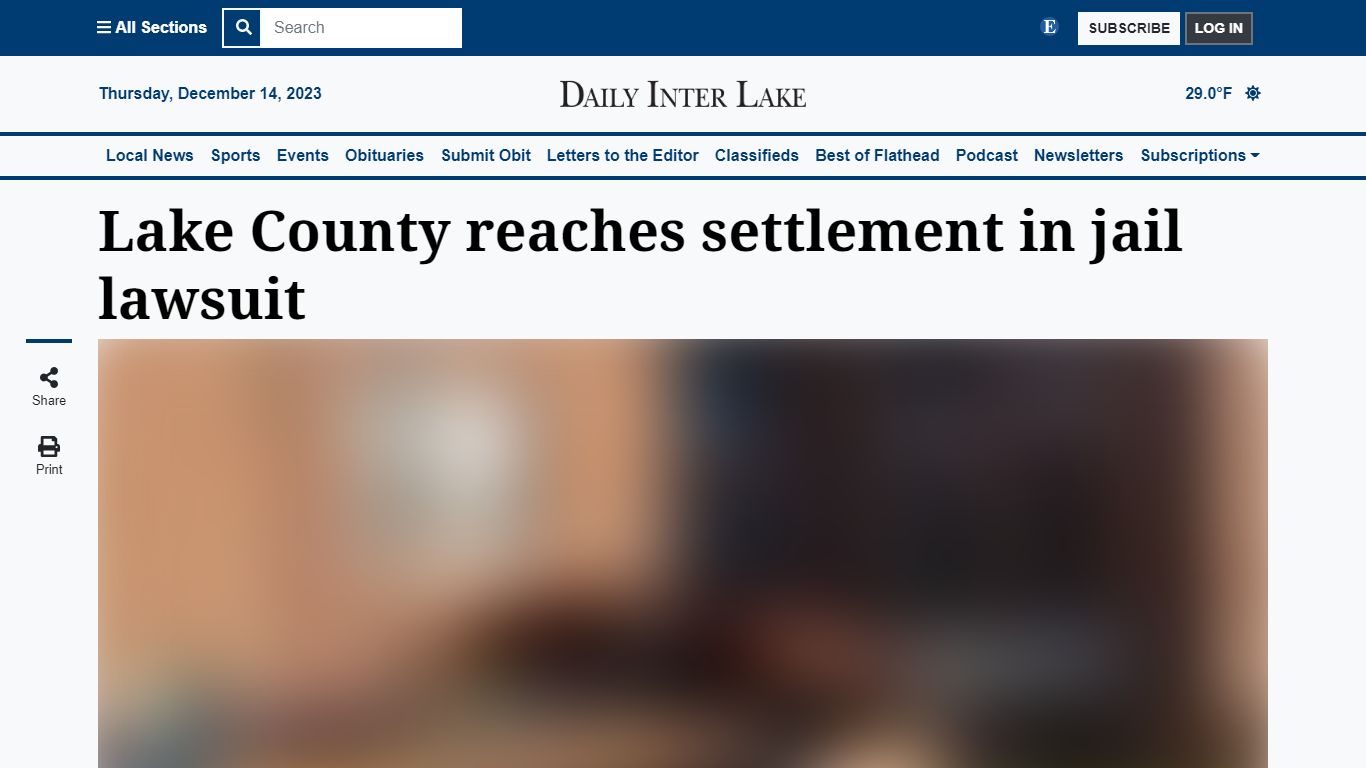 Lake County reaches settlement in jail lawsuit | Daily Inter Lake